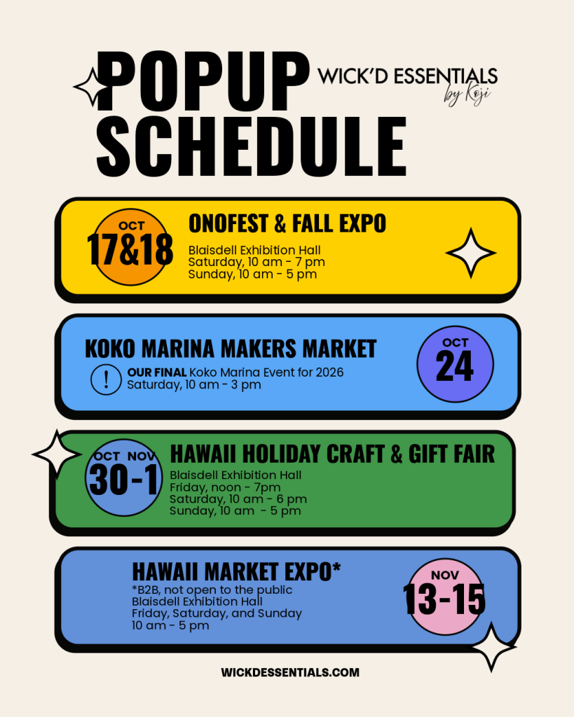 small popup schedule 2026